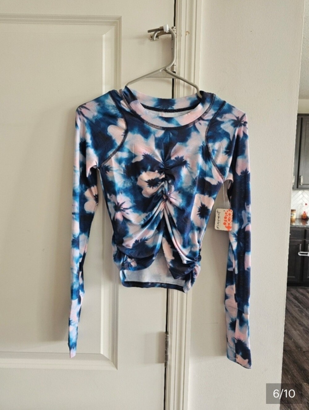 Free People Tempo Ruched Printed Long Sleeve - Picture 6 of 10